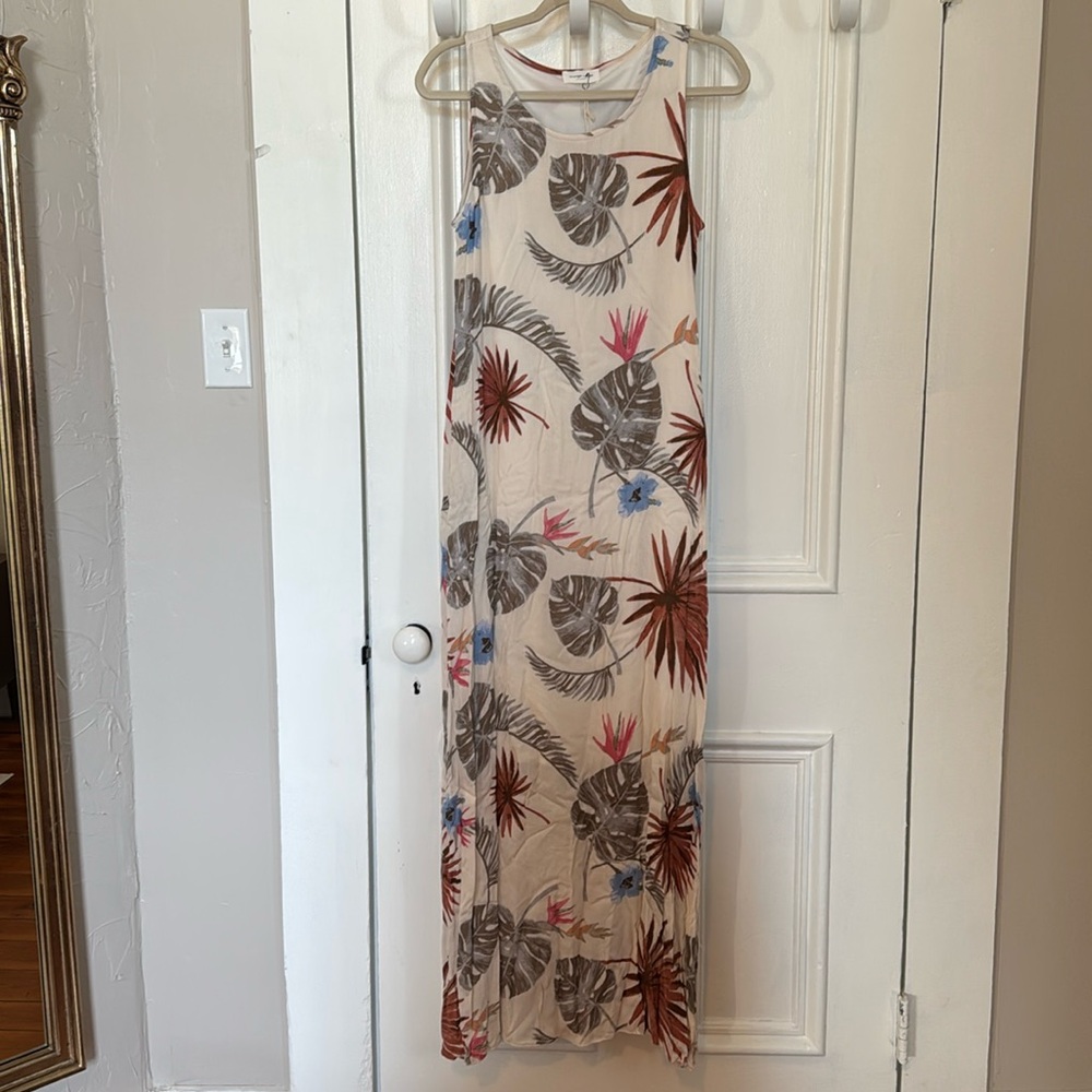 Brand new floral/palm print maxi dress by orange creek